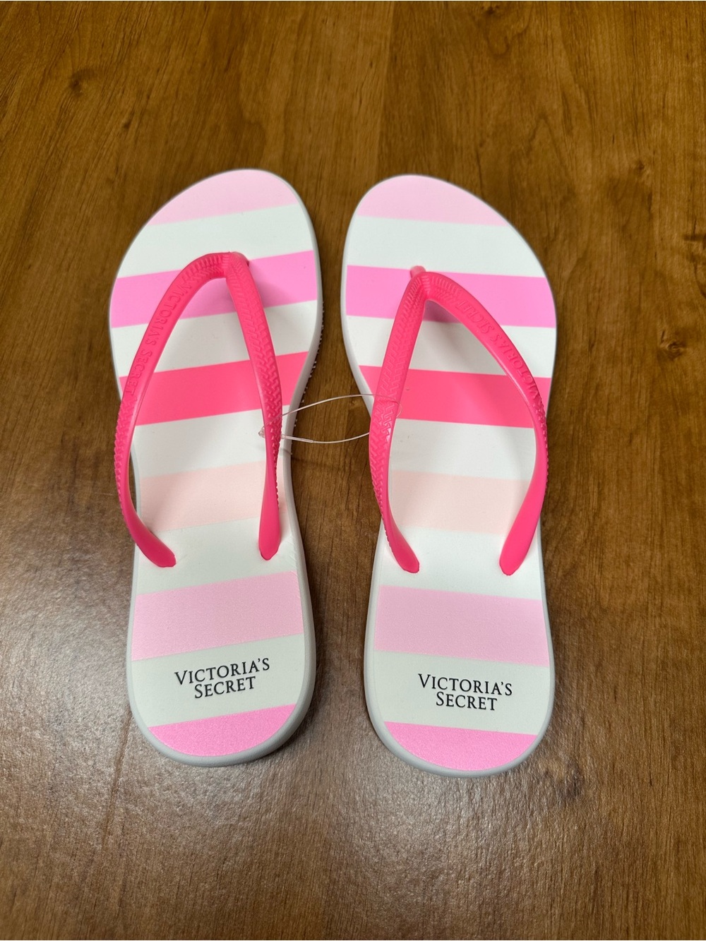 Victoria's Secret Pink and White Striped Women's Sandals